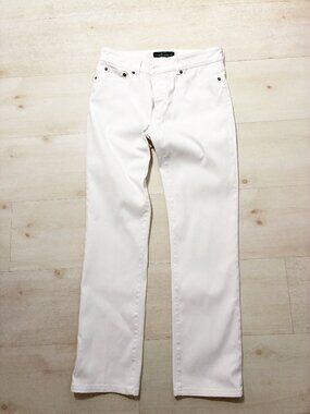 Lauren Ralph Lauren Heritage Mid-Rise Straight-Leg Jeans White Size 33 (12-14)